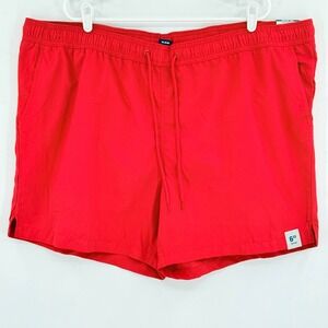 George Men's Swim Trunks Brilliant Red Above the Knee Elastic Drawstring 3XL NWT